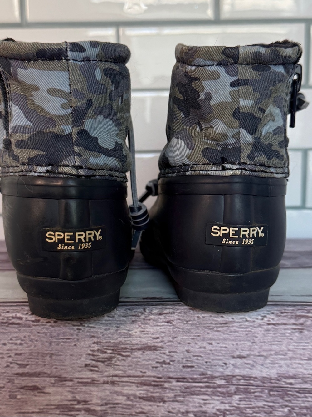Sperry Toddler Blue 💙Camouflage Boots Size 9 - Picture 5 of 7